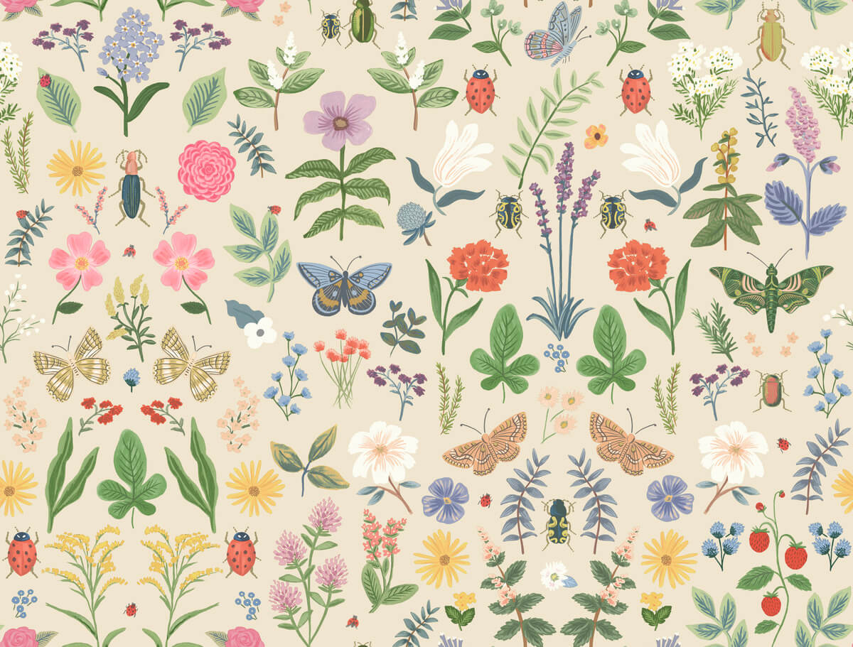 Rifle Paper Co. Curio Peel & Stick Wallpaper Sample - Cream