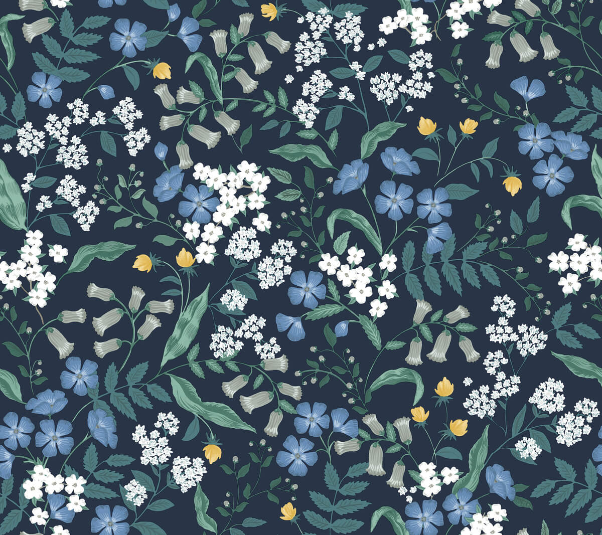 Rifle Paper Co. Sweetbrier Peel & Stick Wallpaper Sample - Navy