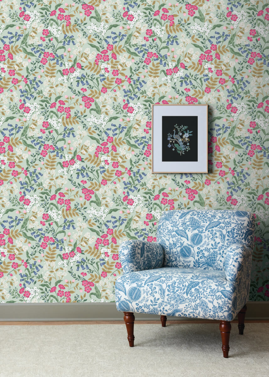 Rifle Paper Co. Sweetbrier Peel & Stick Wallpaper Sample - Mint