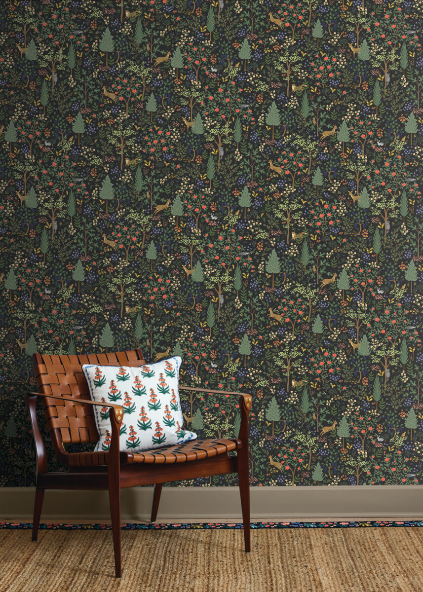 Rifle Paper Co. Woodland Peel & Stick Wallpaper - Black