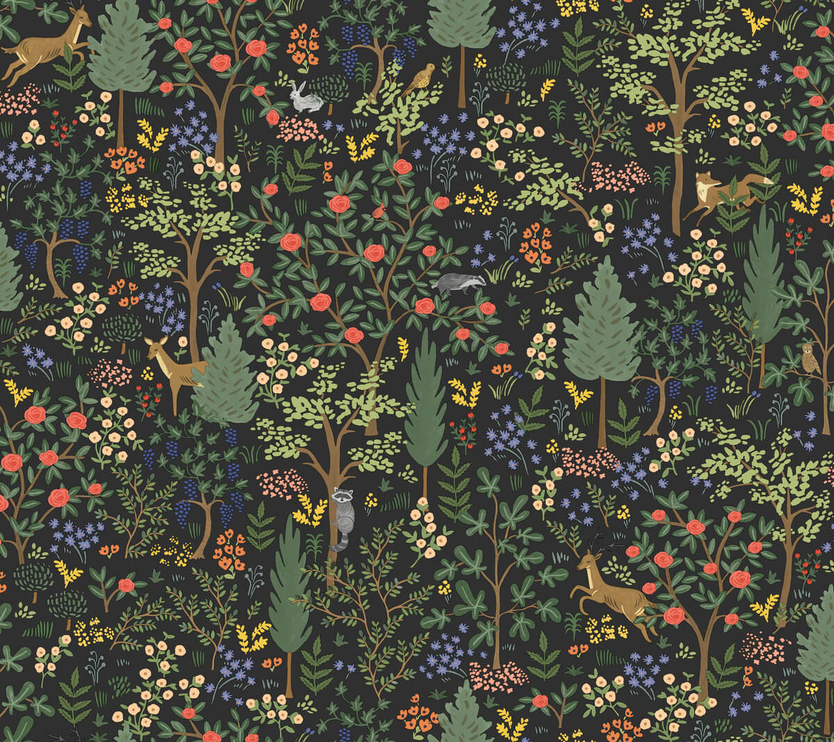 Rifle Paper Co. Woodland Peel & Stick Wallpaper - Black