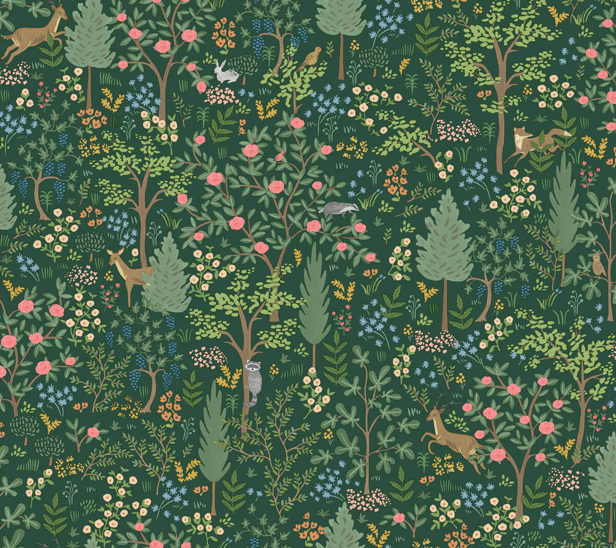 Rifle Paper Co. Woodland Peel & Stick Wallpaper Sample - Emerald