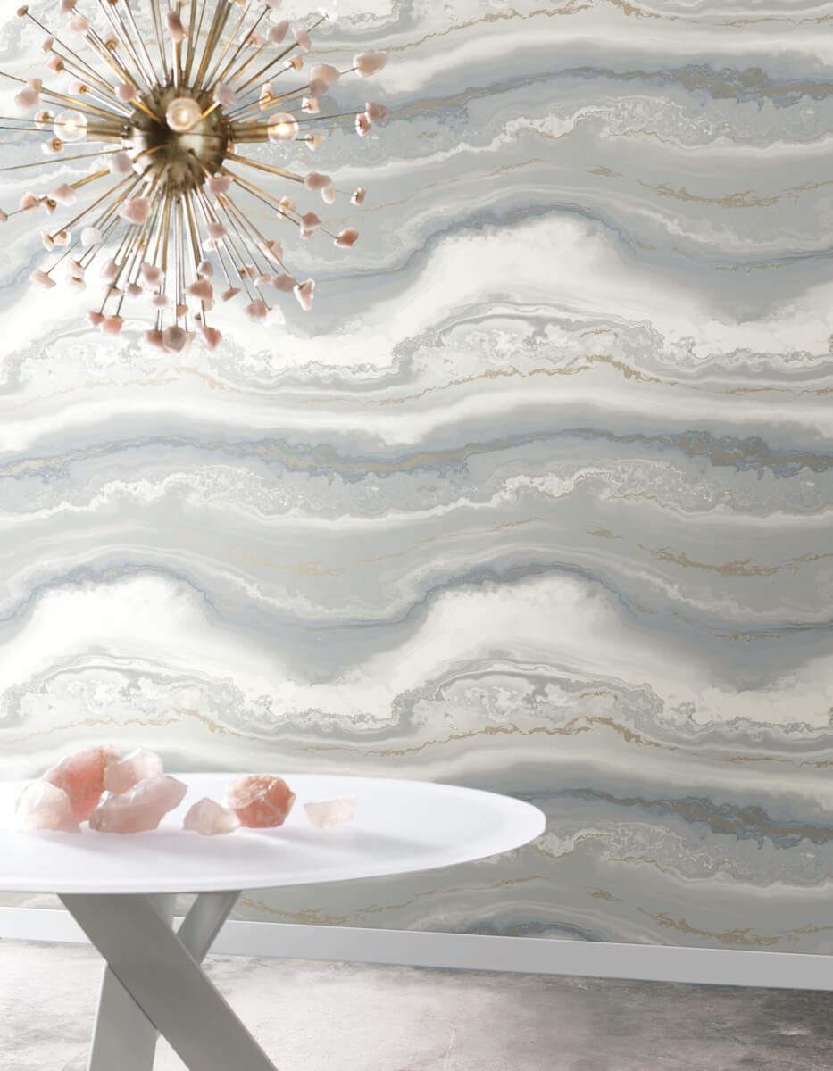 Aviva Stanoff Shifting Sands Peel & Stick Wallpaper - Slate Blue