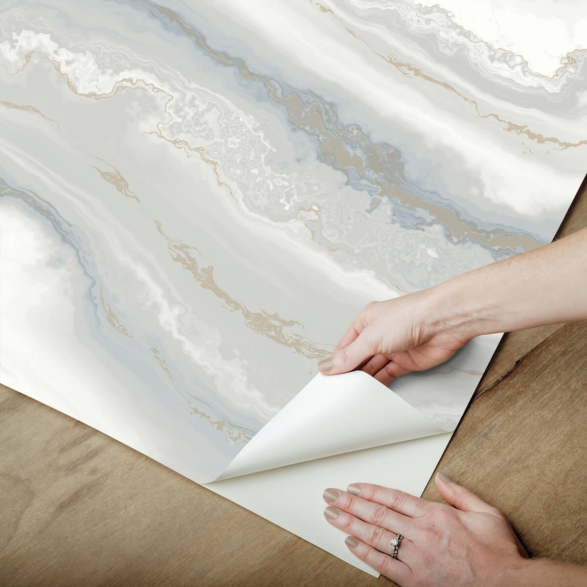 Aviva Stanoff Shifting Sands Peel & Stick Wallpaper - Slate Blue