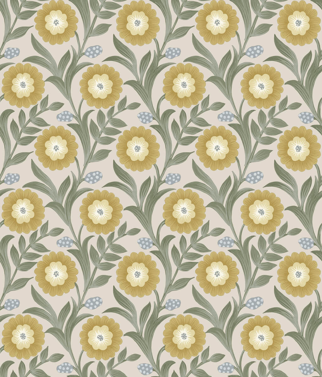 Mirth Studios Lillian Floral Vine Peel & Stick Wallpaper Sample - Sage
