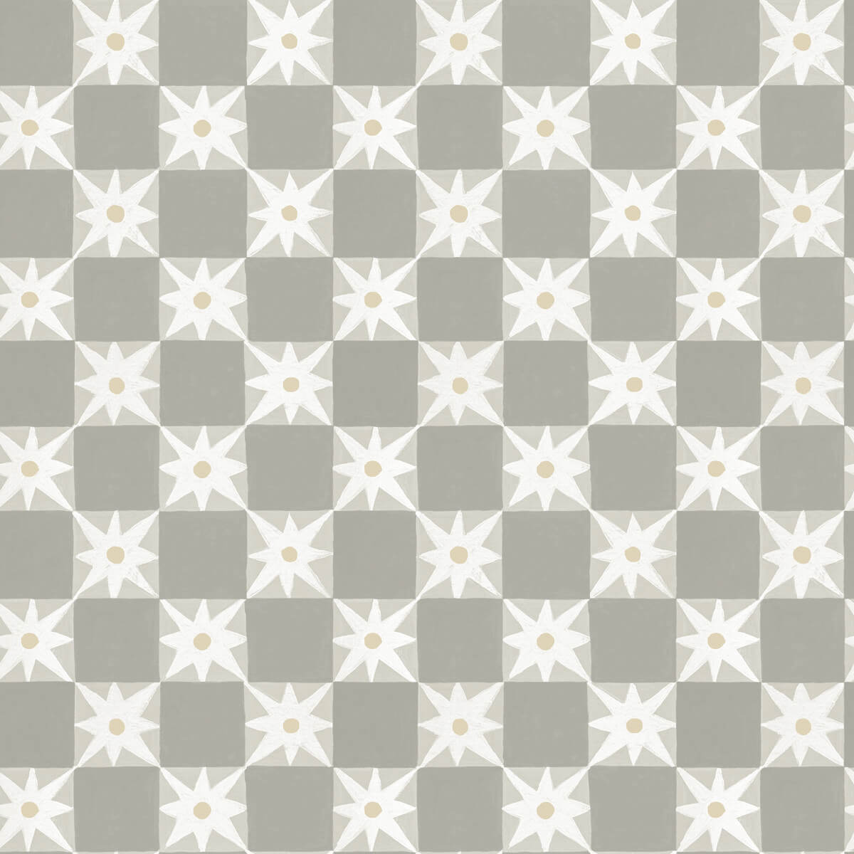 Mirth Studios Stardust Checkerboard Peel & Stick Wallpaper Sample - Warm Grey