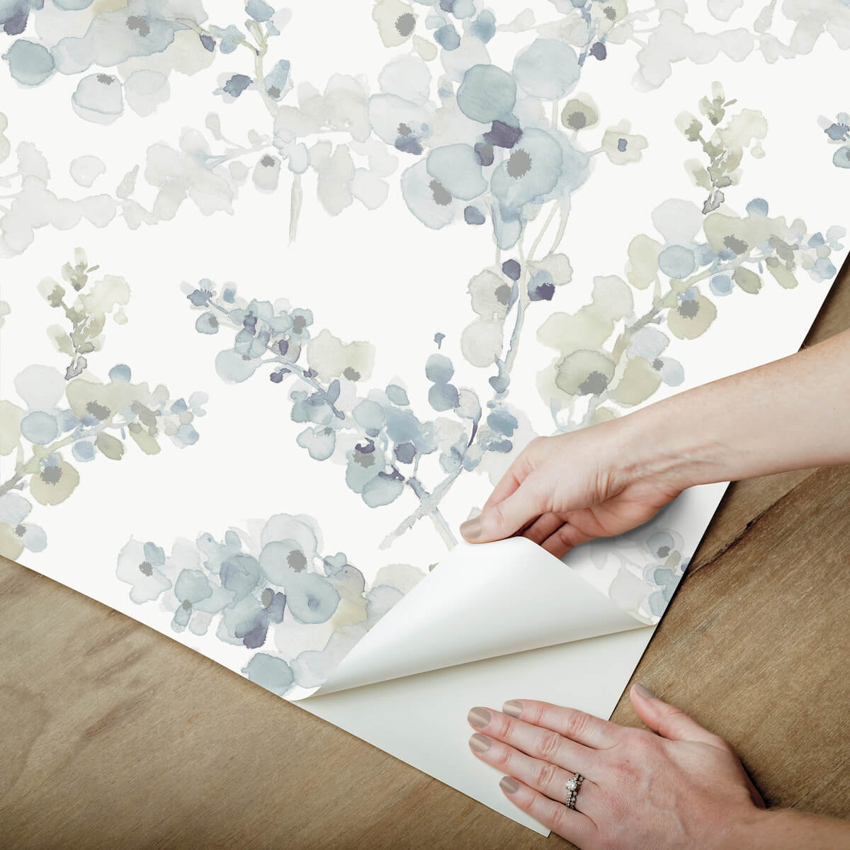 Simply Candice Blossom Fling Peel & Stick Wallpaper Sample - Blue