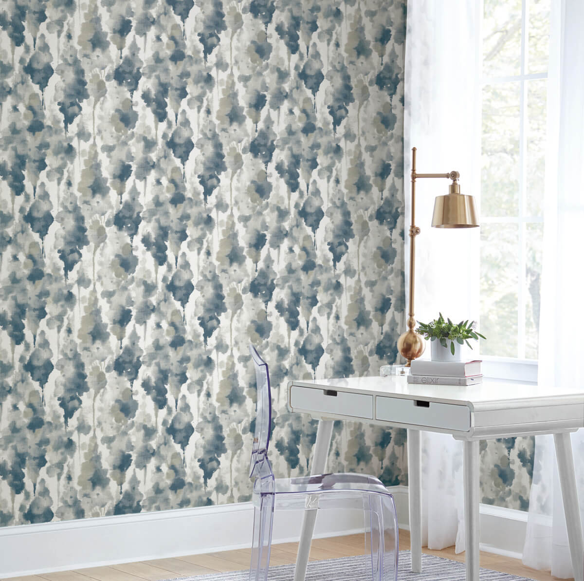 Simply Candice Mirage Peel & Stick Wallpaper Sample - Navy