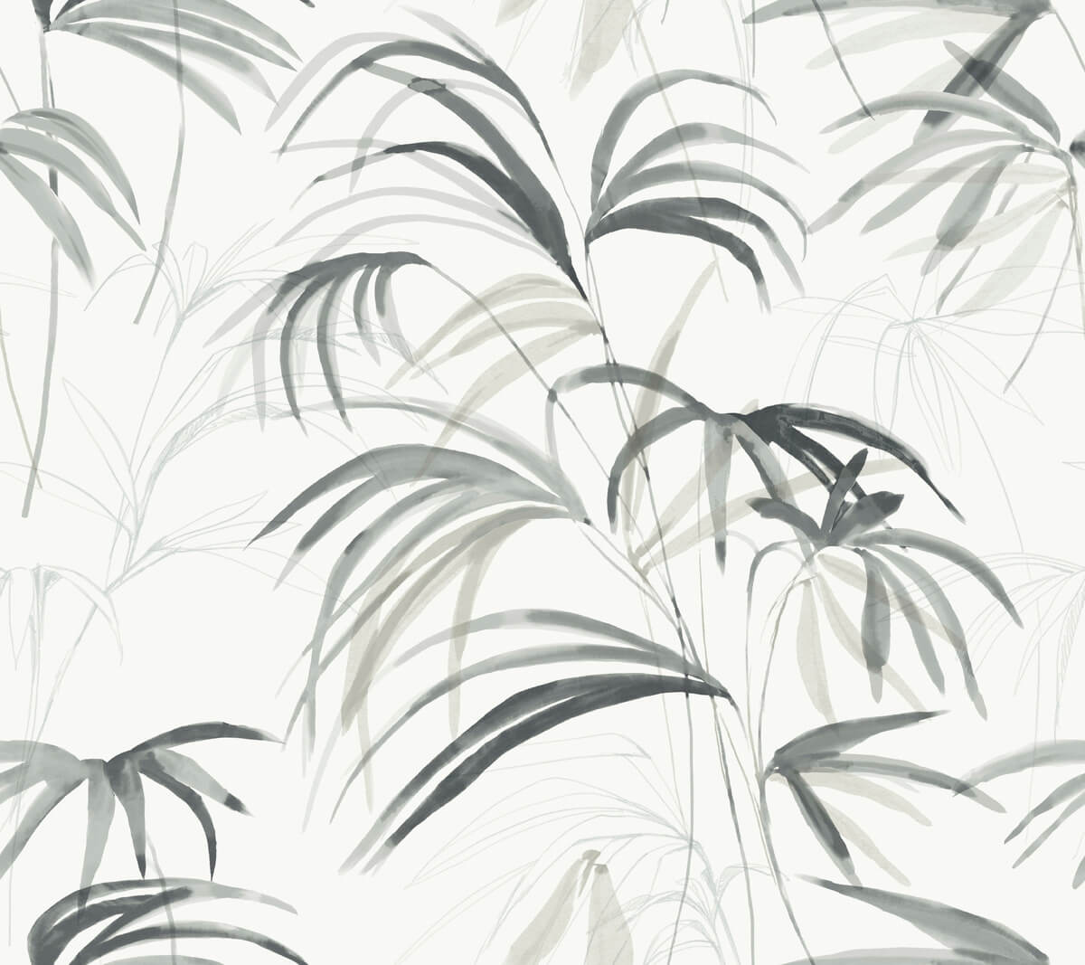 Simply Candice Inky Palms Peel & Stick Wallpaper Sample - Black