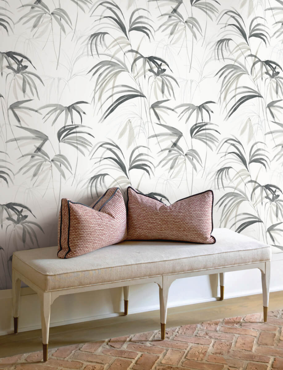 Simply Candice Inky Palms Peel & Stick Wallpaper Sample - Black