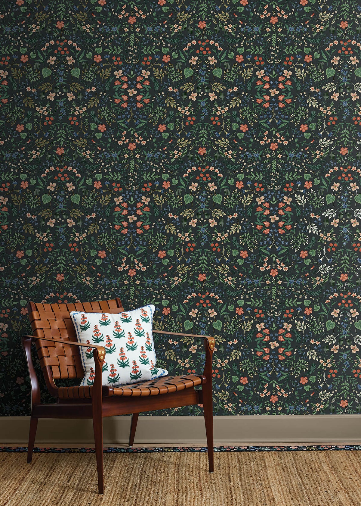 Rifle Paper Co. Wildwood Peel & Stick Wallpaper - Black