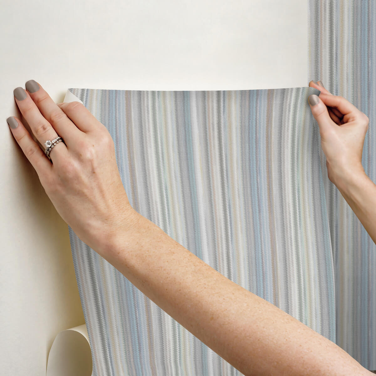 Missoni Striped Sunset Peel & Stick Wallpaper Sample - Blue Grey