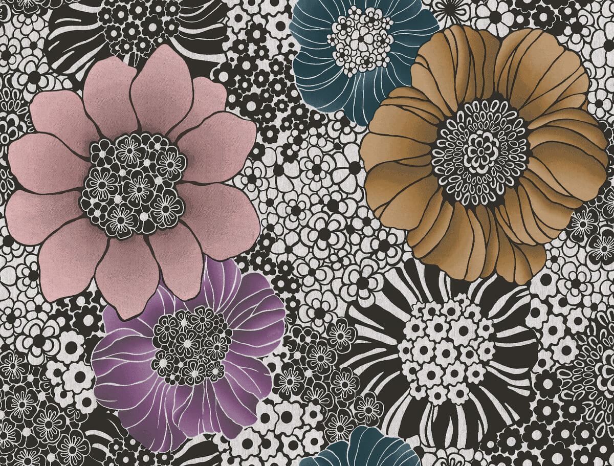 Missoni Anemones Peel & Stick Wallpaper - Black