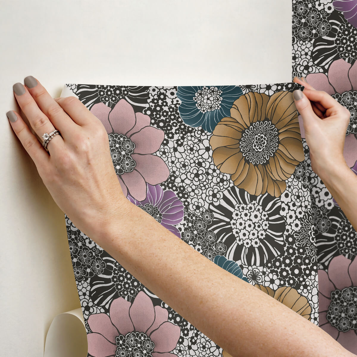 Missoni Anemones Peel & Stick Wallpaper - Black