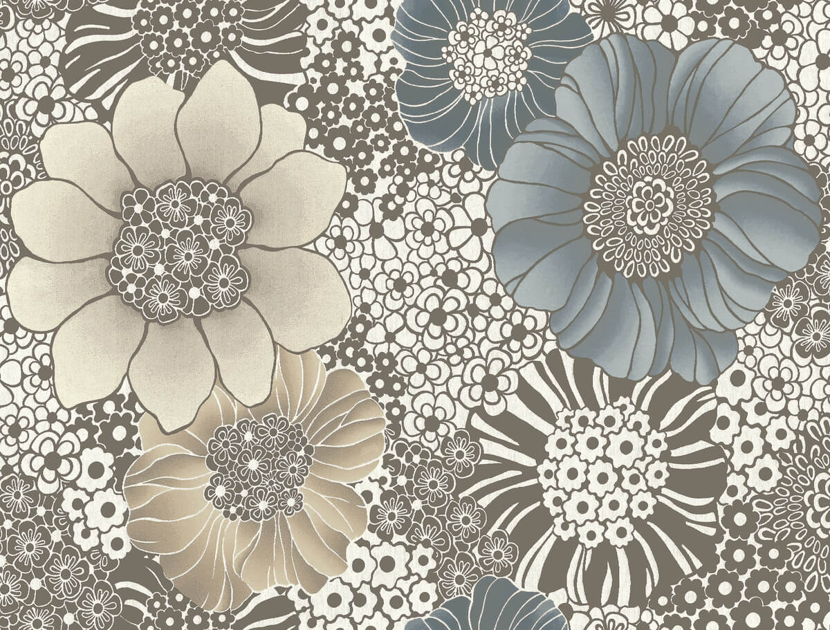 PSW1639RL York Missoni Anemones Brown Peel & Stick Wallpaper