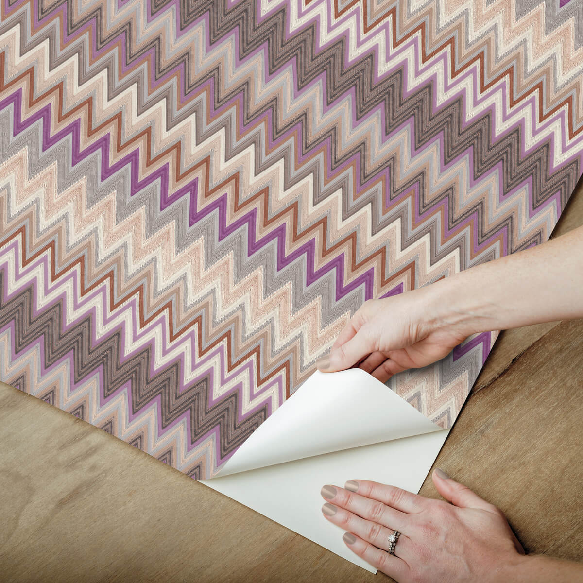 Missoni Zig Zag Peel & Stick Wallpaper Sample - Purple