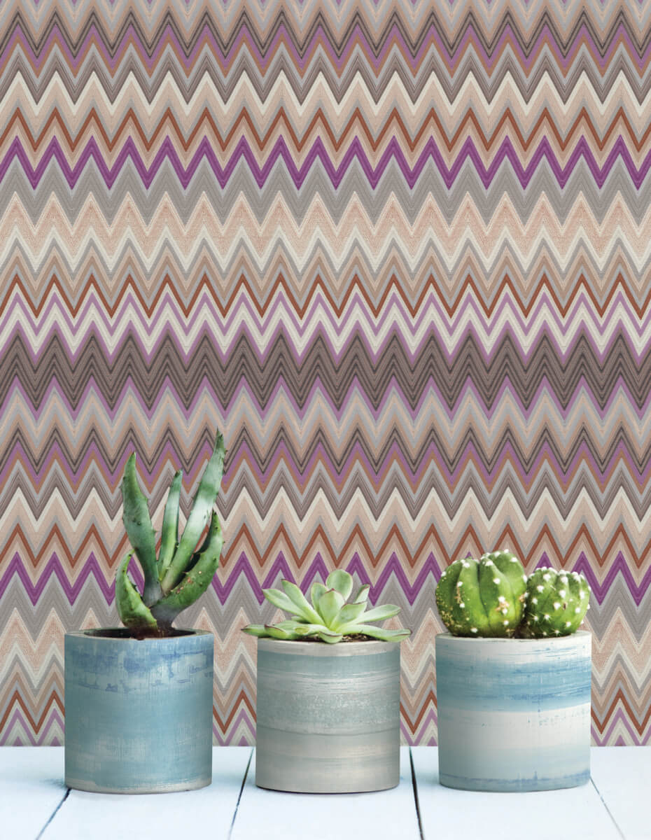 Missoni Zig Zag Peel & Stick Wallpaper Sample - Purple