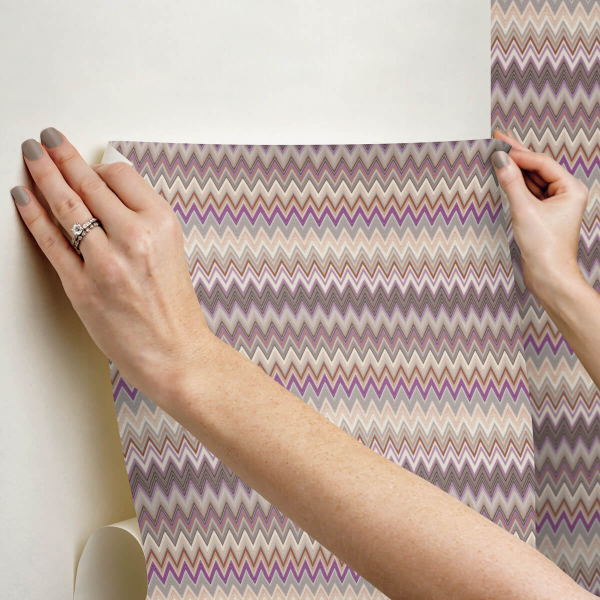 Missoni Zig Zag Peel & Stick Wallpaper Sample - Purple