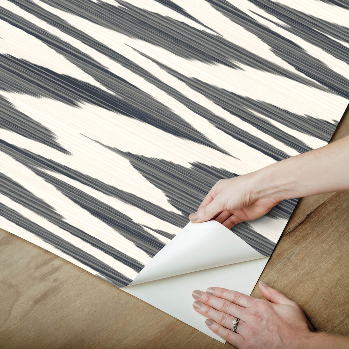 Missoni Flamed Zig Zag Peel & Stick Wallpaper Sample - Black