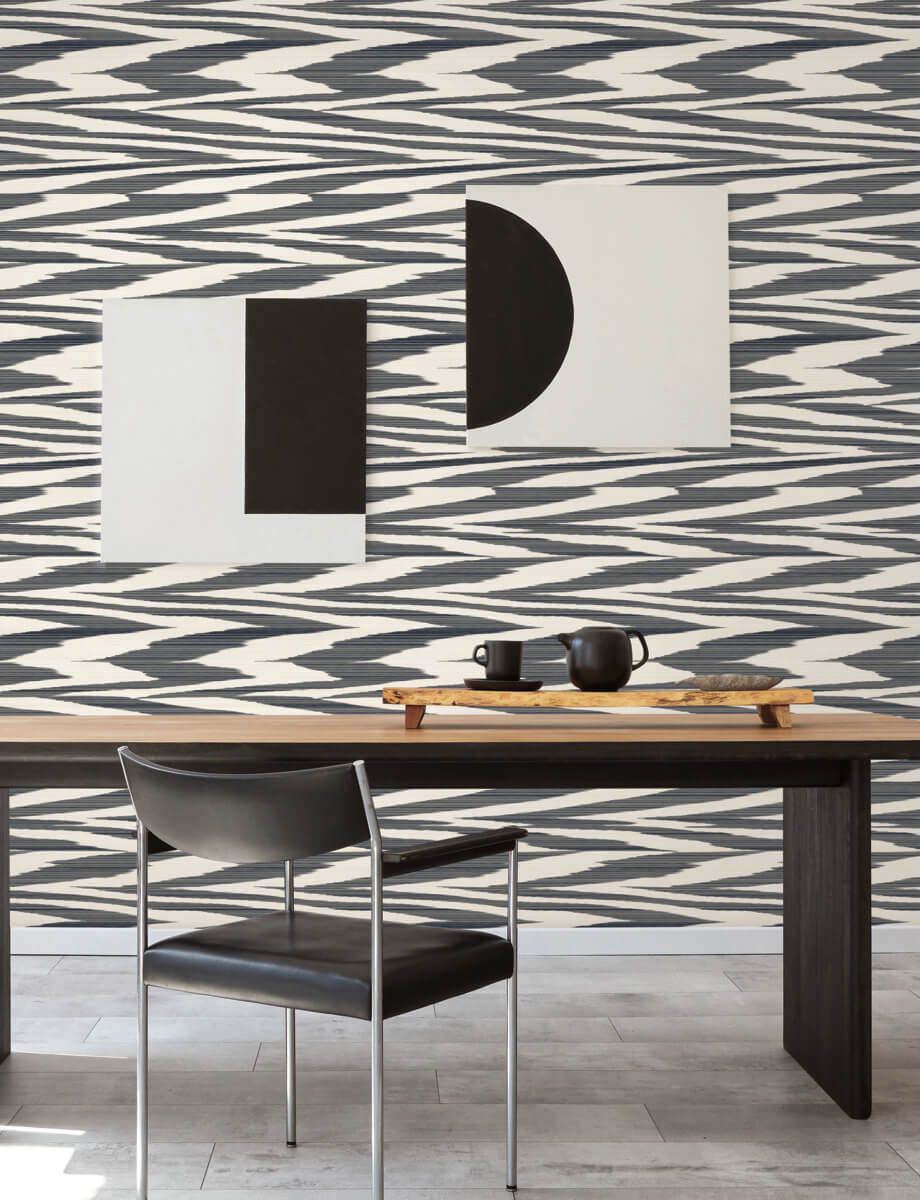 Missoni Flamed Zig Zag Peel & Stick Wallpaper Sample - Black