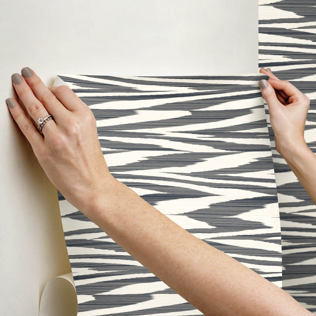 Missoni Flamed Zig Zag Peel & Stick Wallpaper Sample - Black