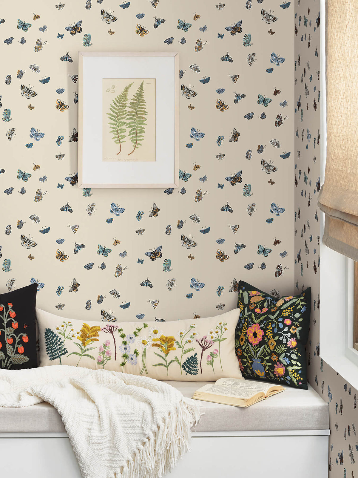 Rifle Paper Co. Butterfly House Peel & Stick Wallpaper - Linen