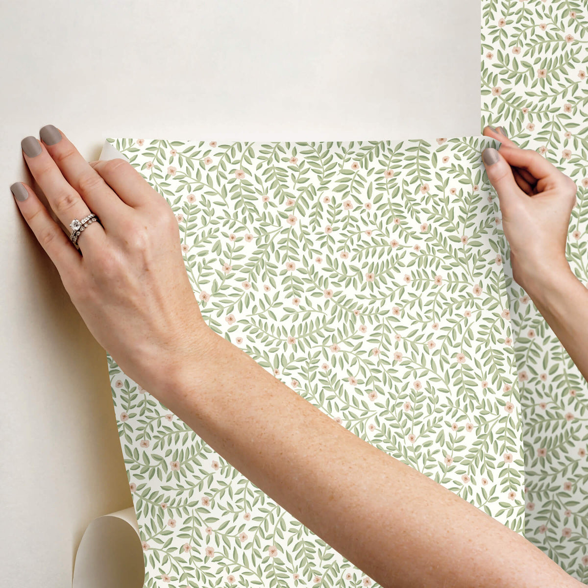 Rifle Paper Co. Elodie Peel & Stick Wallpaper Sample - Cream