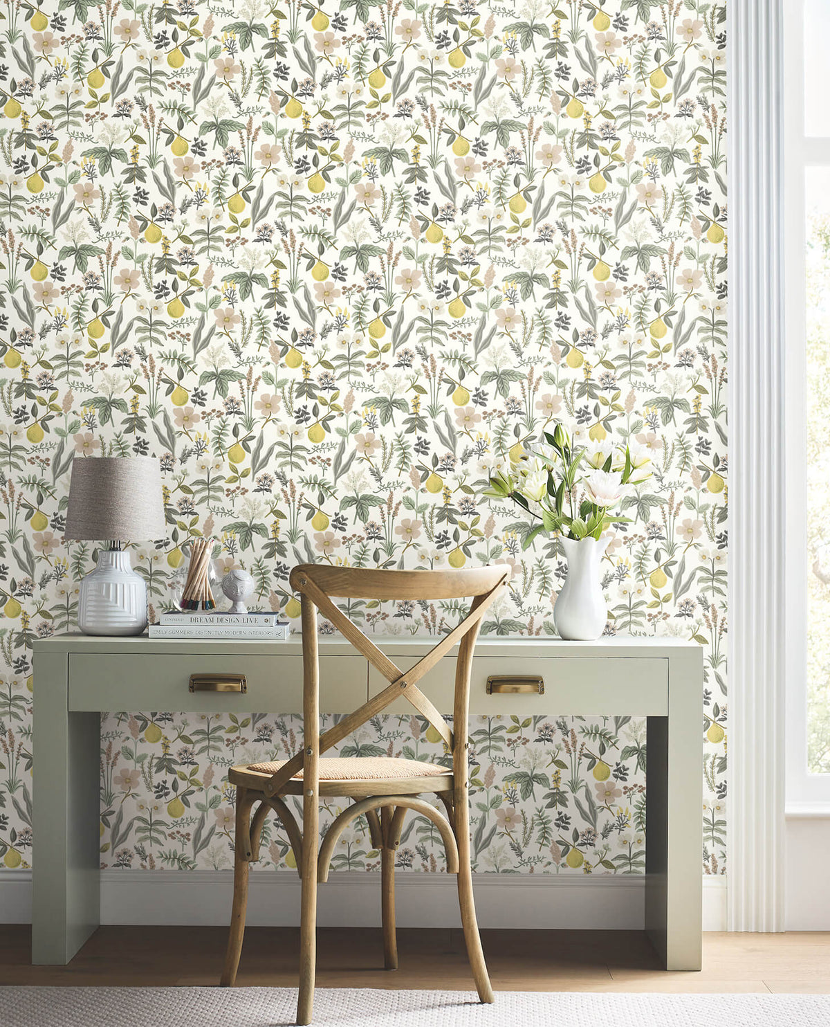 Rifle Paper Co. Herb Garden Peel & Stick Wallpaper Sample - Cream