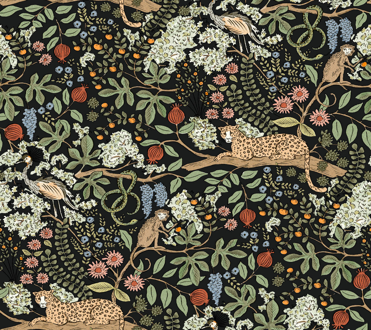 Rifle Paper Co. Safari Peel & Stick Wallpaper Sample - Black