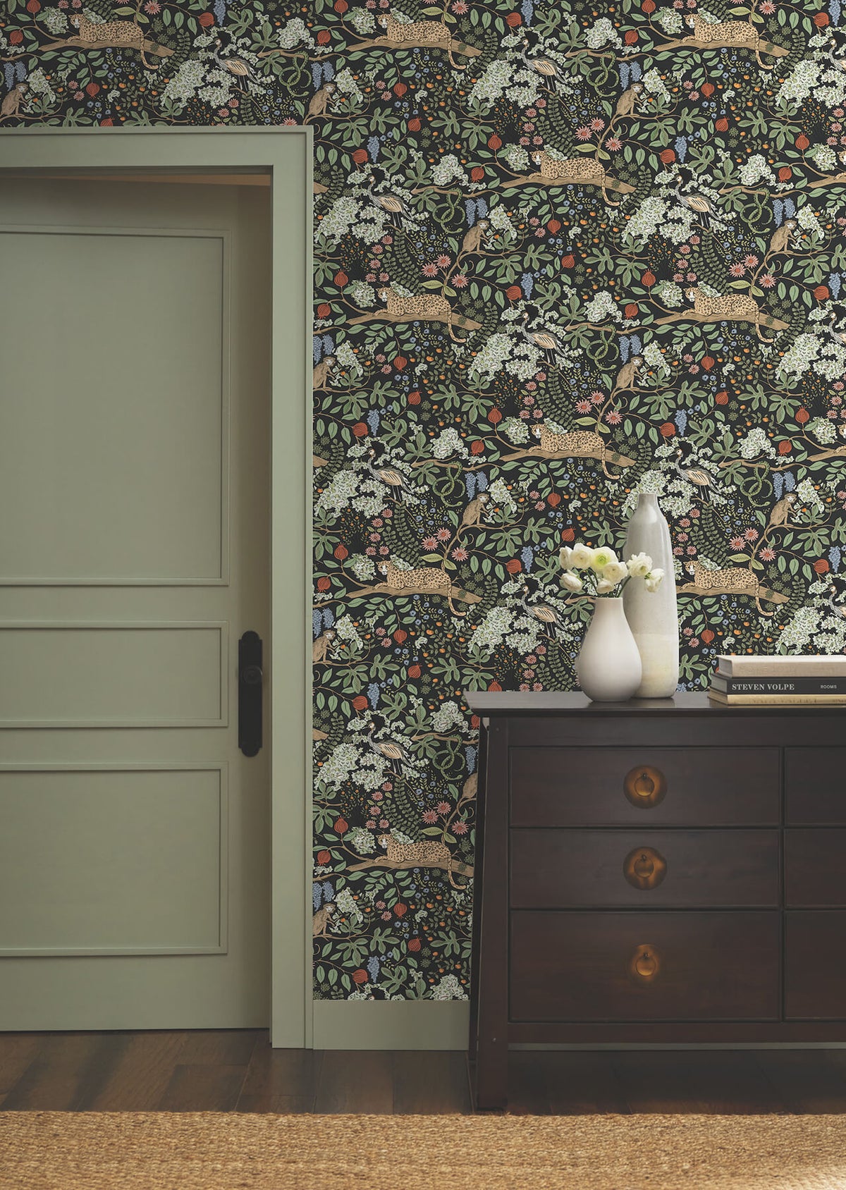 Rifle Paper Co. Safari Peel & Stick Wallpaper Sample - Black