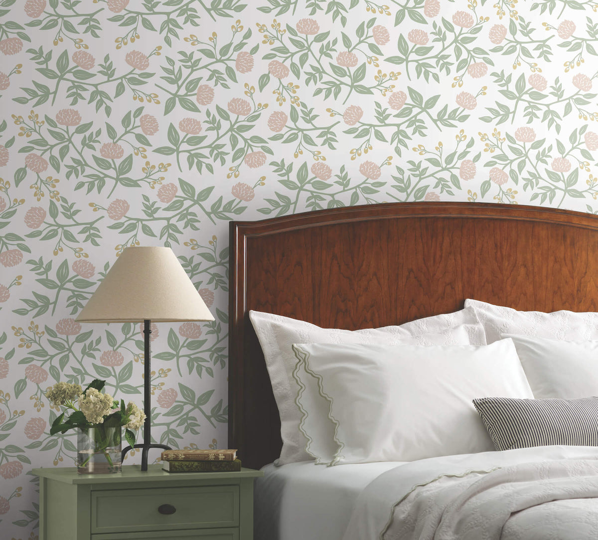 Rifle Paper Co. Peonies Peel & Stick Wallpaper Sample - Blush