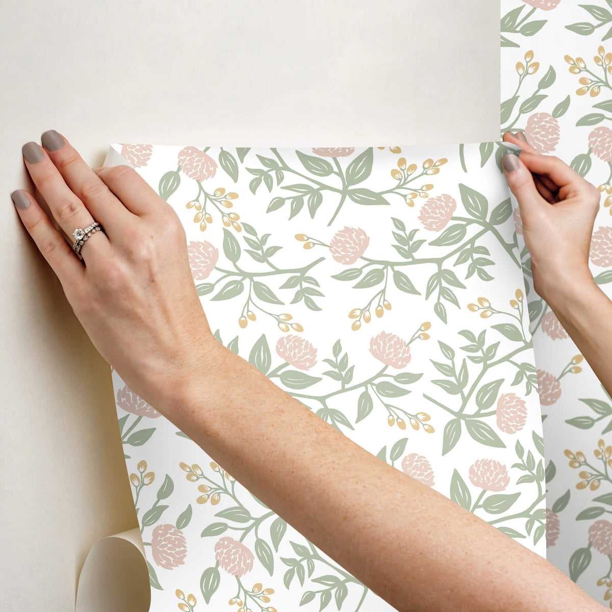 Rifle Paper Co. Peonies Peel & Stick Wallpaper Sample - Blush