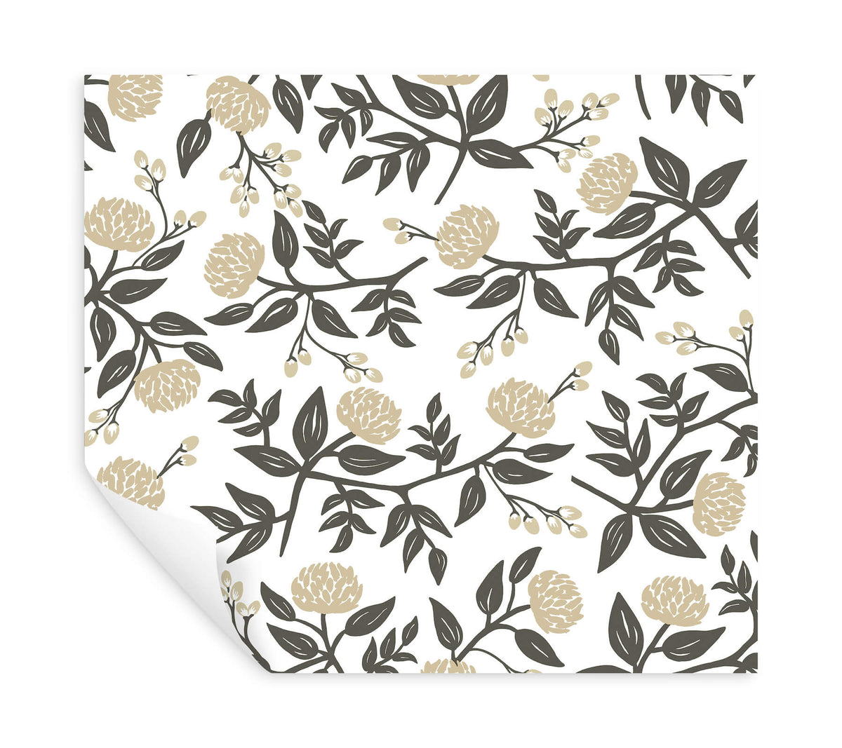 Rifle Paper Co. Peonies Peel & Stick Wallpaper Sample - White & Black
