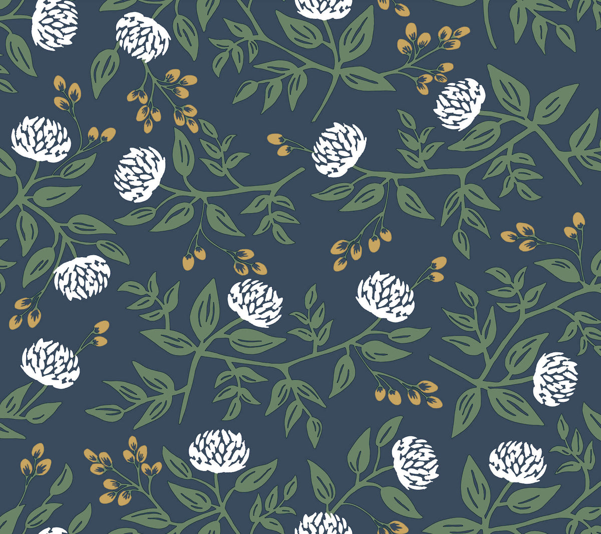 Rifle Paper Co. Peonies Peel & Stick Wallpaper Sample - Navy
