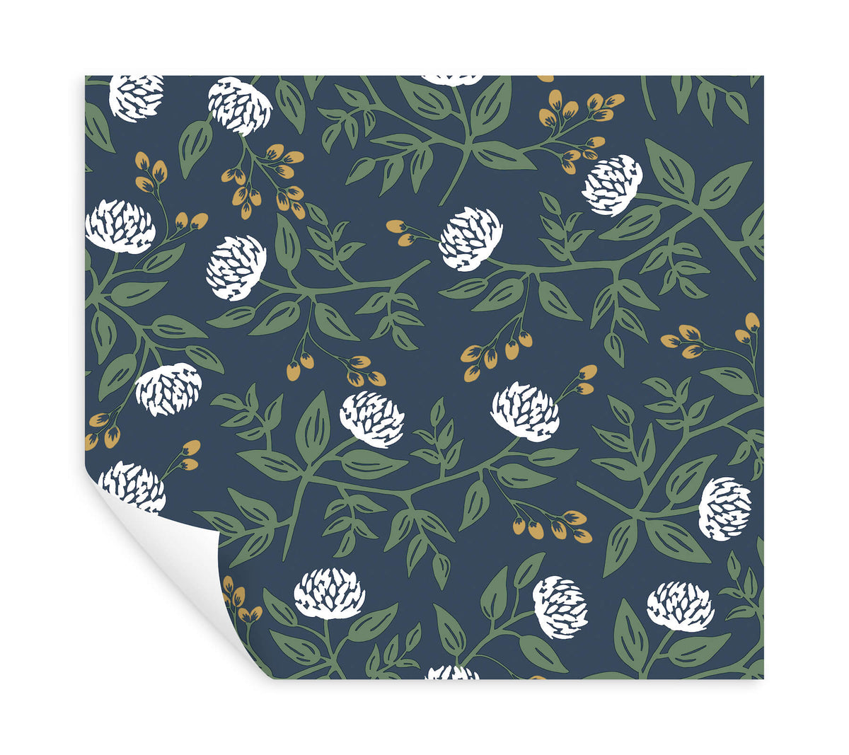 Rifle Paper Co. Peonies Peel & Stick Wallpaper Sample - Navy