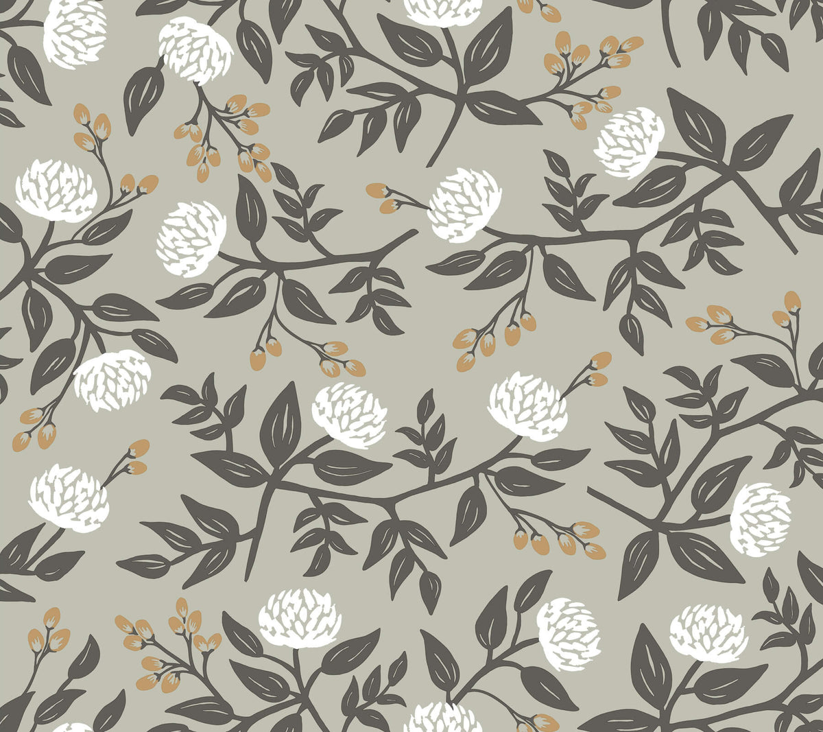 Rifle Paper Co. Peonies Peel & Stick Wallpaper Sample - Smoke