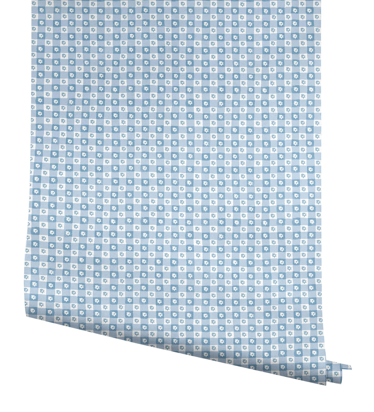Rifle Paper Co. Daisy Gingham Peel & Stick Wallpaper Sample - Blue