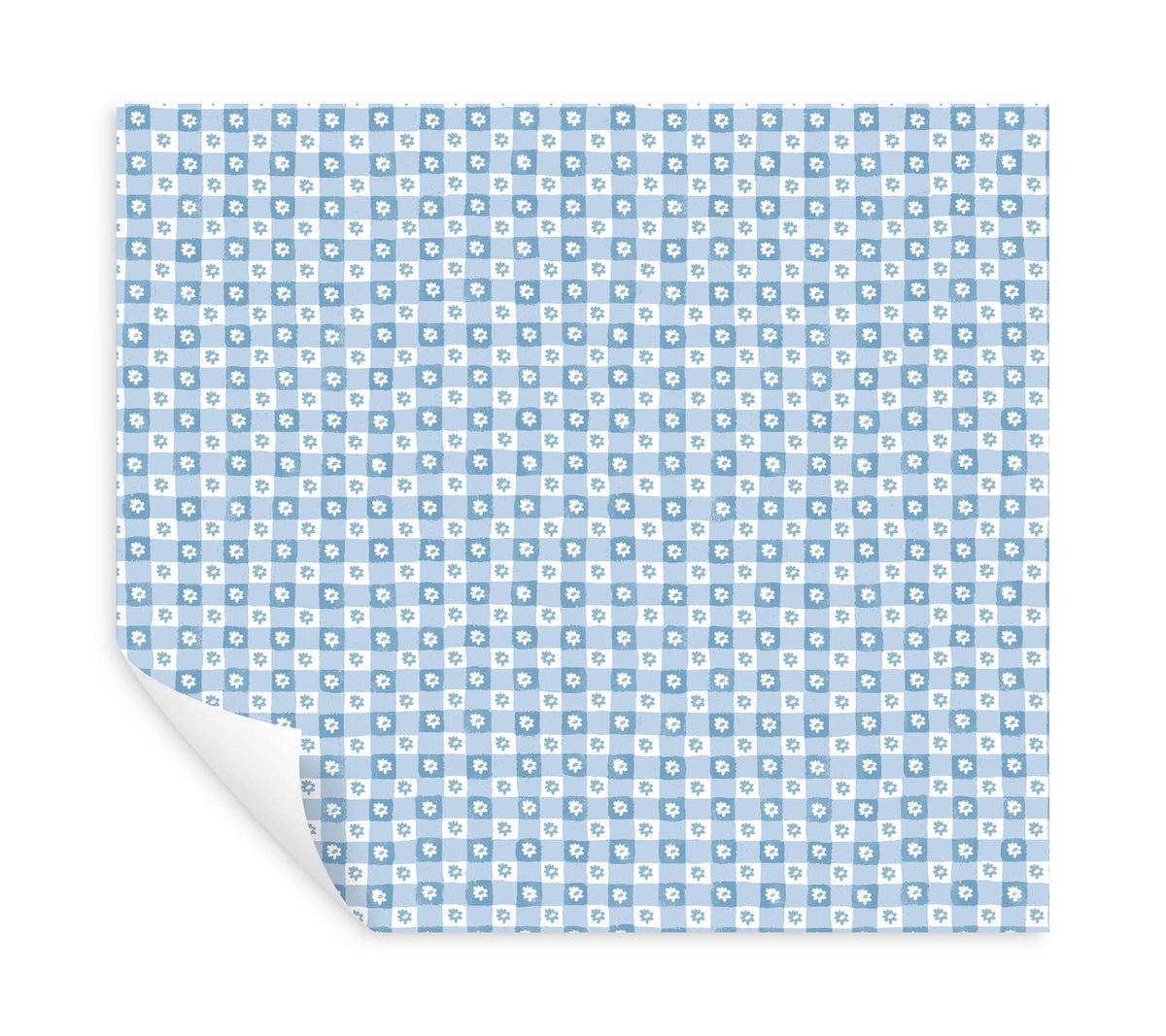 Rifle Paper Co. Daisy Gingham Peel & Stick Wallpaper Sample - Blue