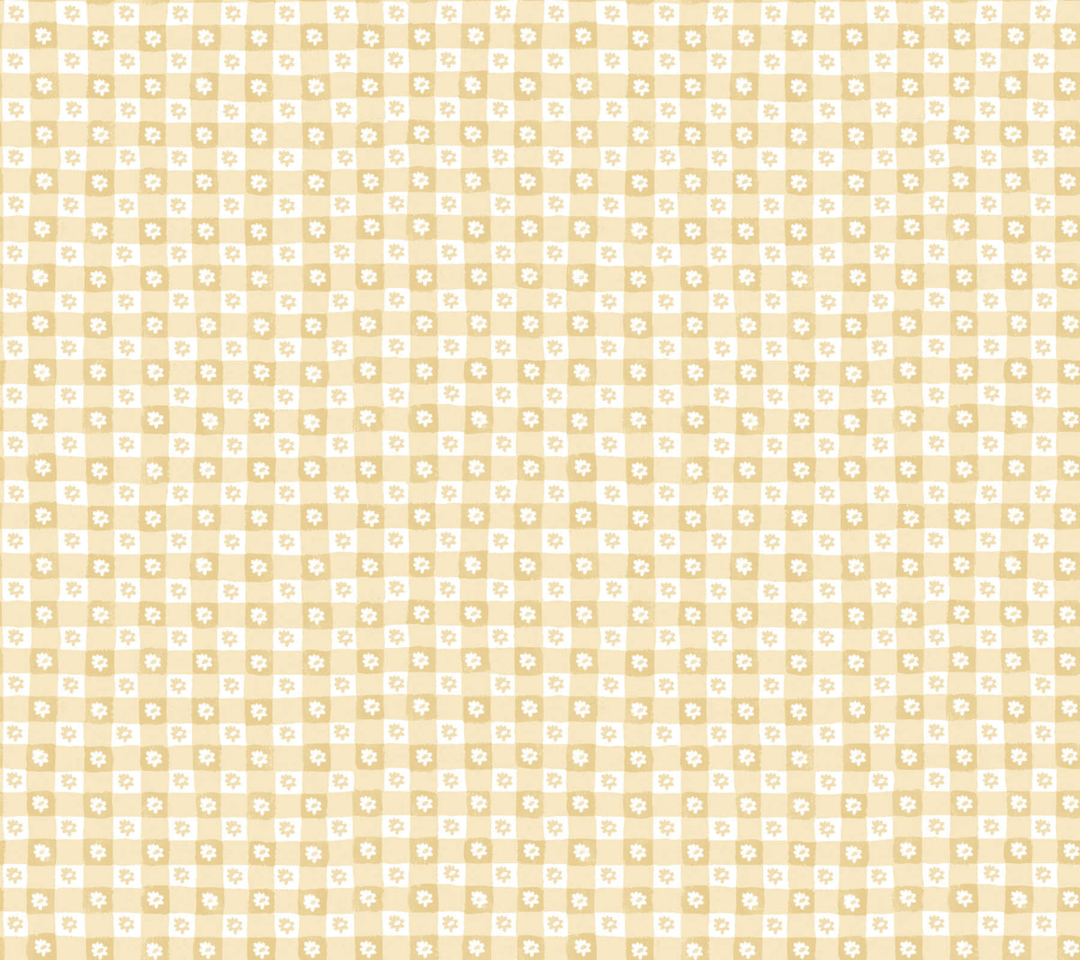 Rifle Paper Co. Daisy Gingham Peel & Stick Wallpaper Sample - Gold
