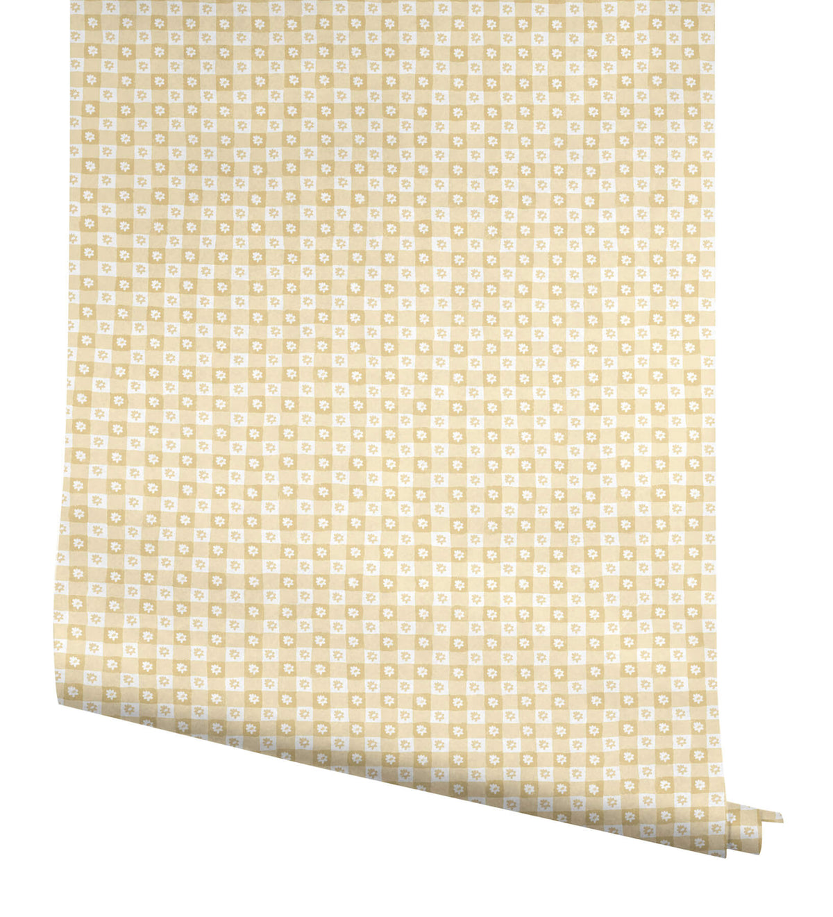 Rifle Paper Co. Daisy Gingham Peel & Stick Wallpaper Sample - Gold