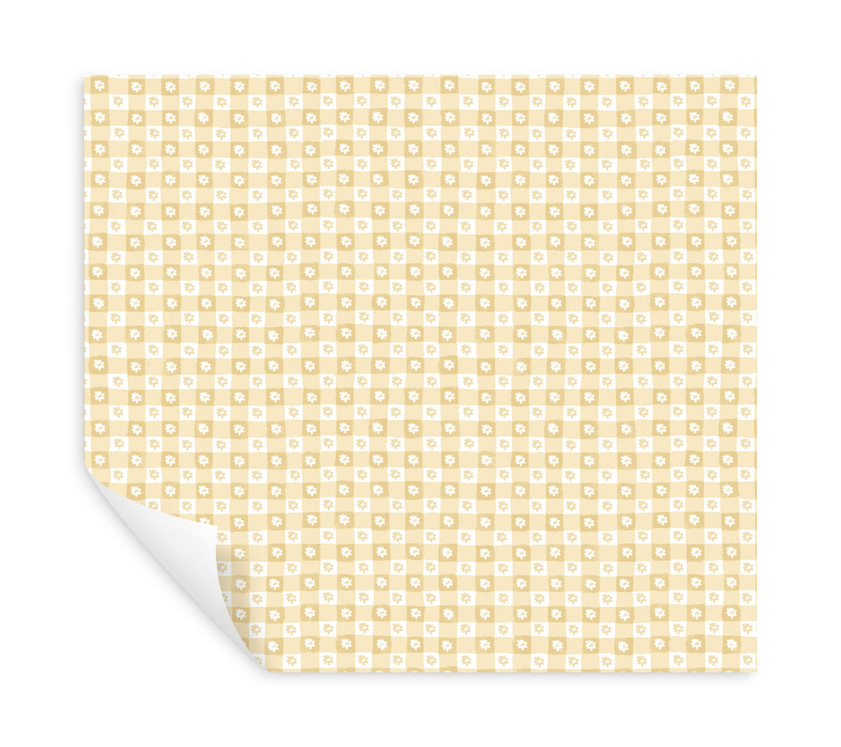Rifle Paper Co. Daisy Gingham Peel & Stick Wallpaper Sample - Gold