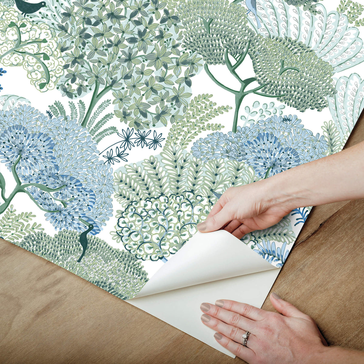 York Garden Muse Everbloom Forest Peel & Stick Wallpaper - Green