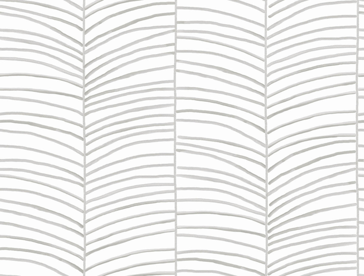 York Garden Muse Cascade Palm Peel & Stick Wallpaper Sample - Grey