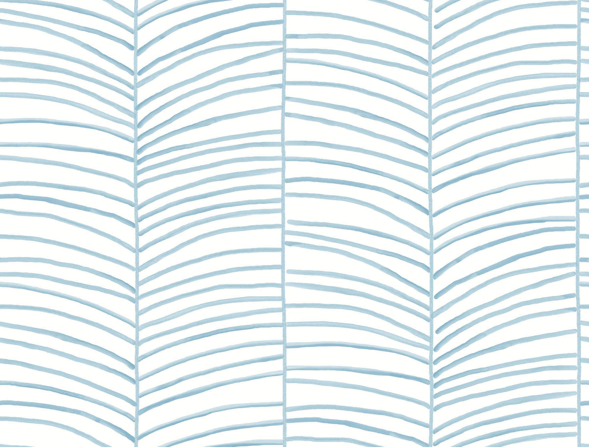 York Garden Muse Cascade Palm Peel & Stick Wallpaper Sample - Blue