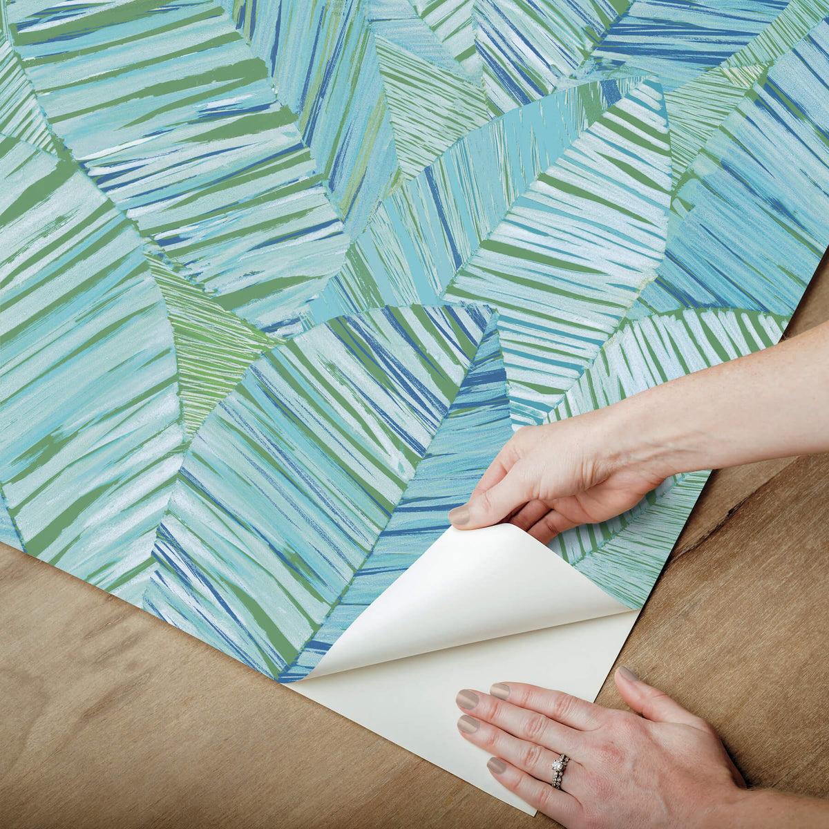 York Garden Muse Crown Canopy Peel & Stick Wallpaper Sample - Blue