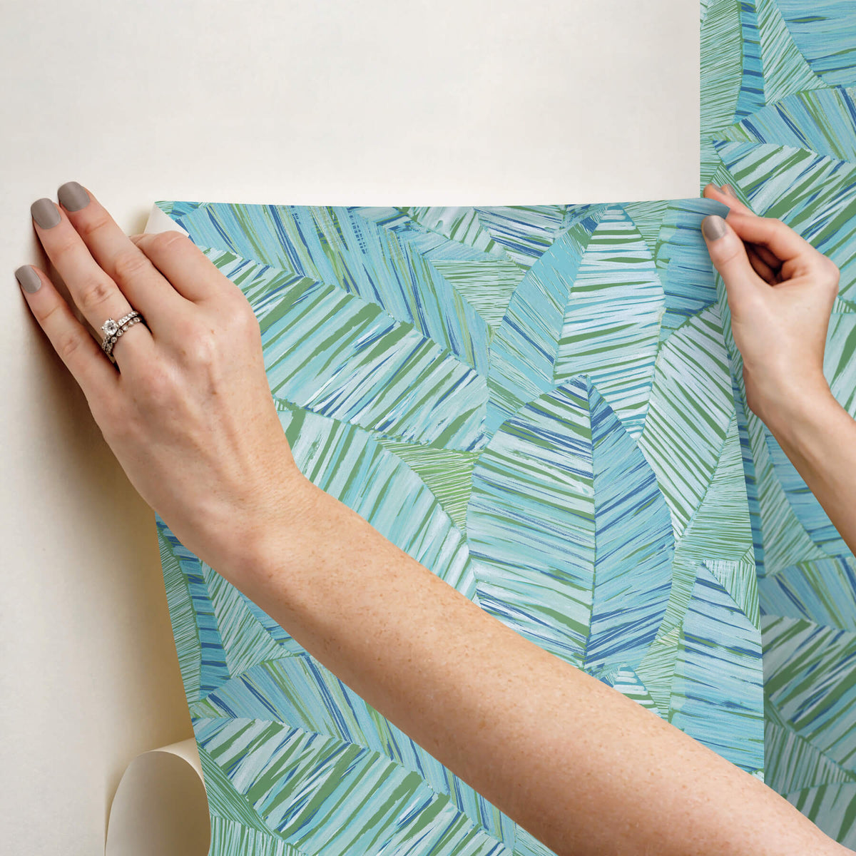 York Garden Muse Crown Canopy Peel & Stick Wallpaper Sample - Blue