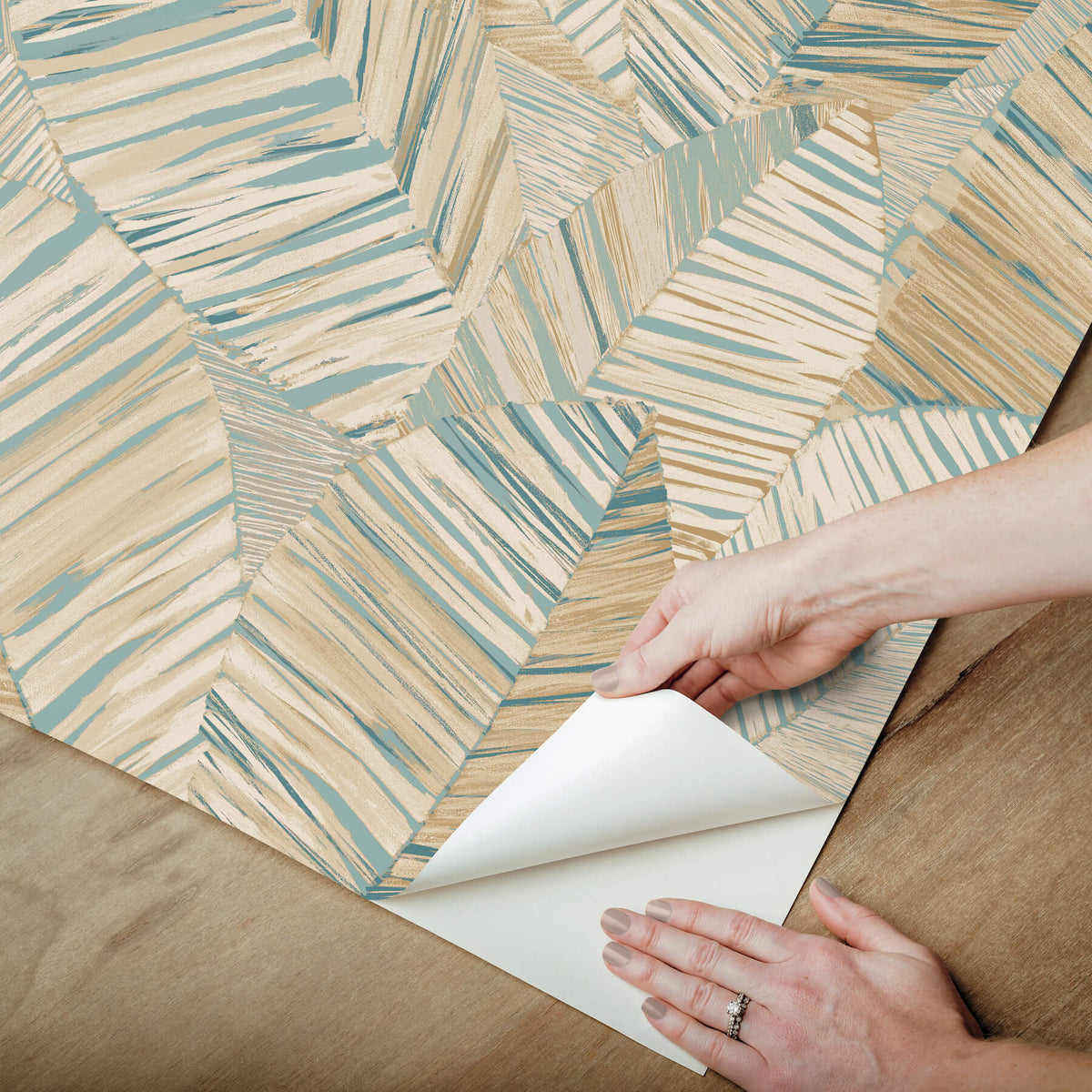 York Garden Muse Crown Canopy Peel & Stick Wallpaper Sample - Teal