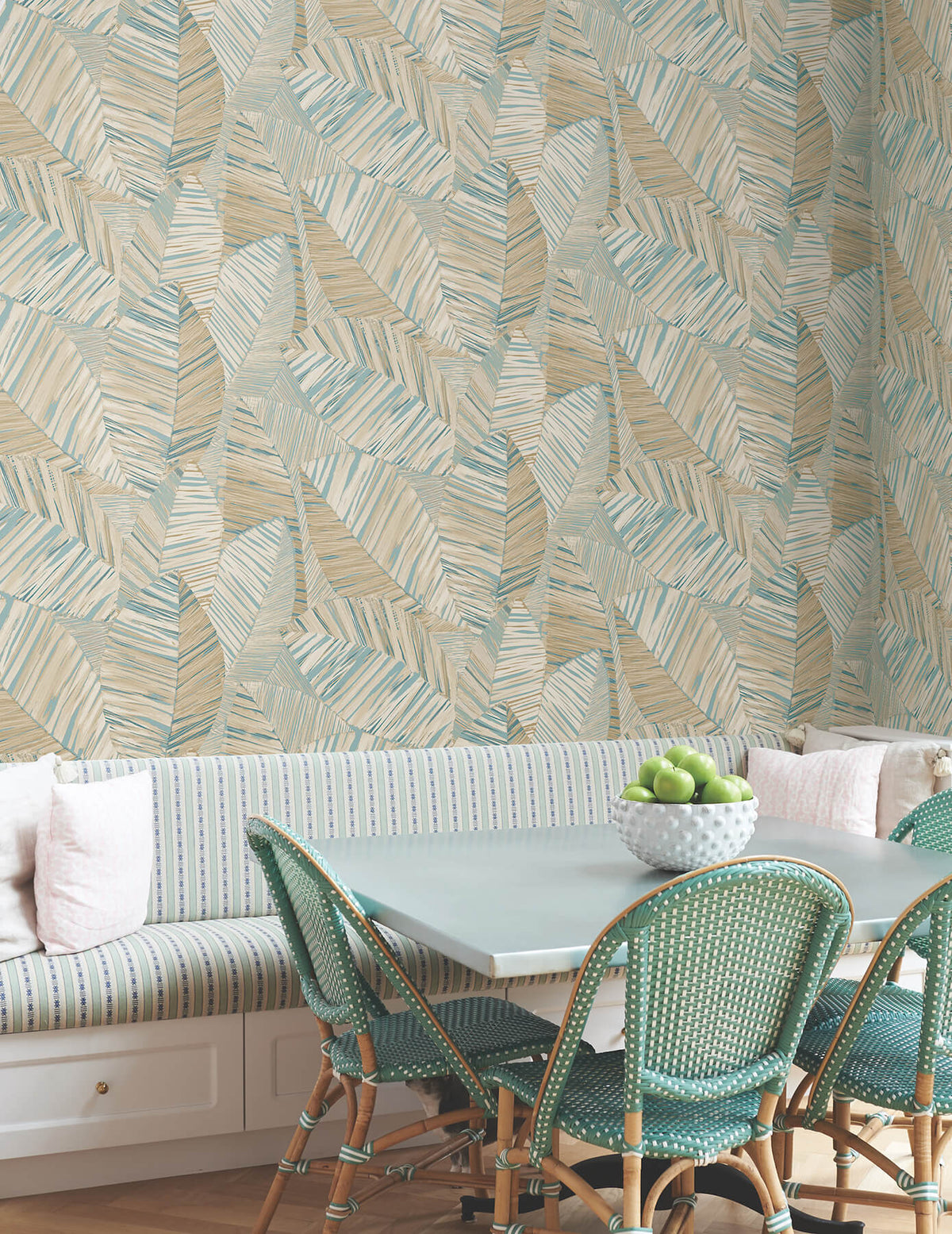 York Garden Muse Crown Canopy Peel & Stick Wallpaper Sample - Teal