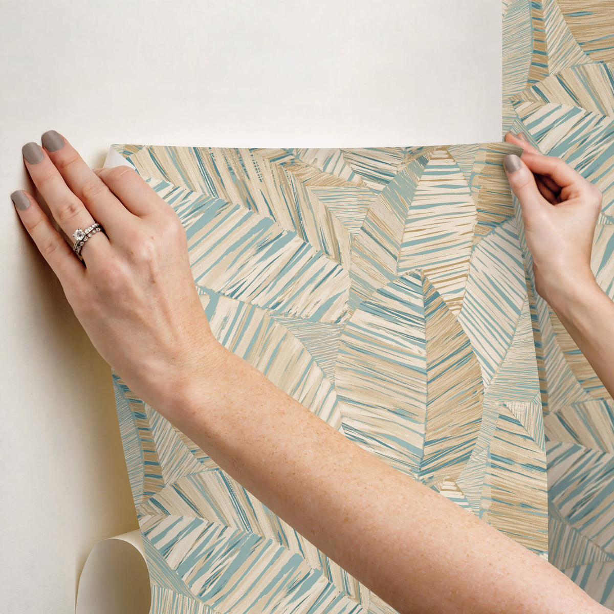 York Garden Muse Crown Canopy Peel & Stick Wallpaper Sample - Teal