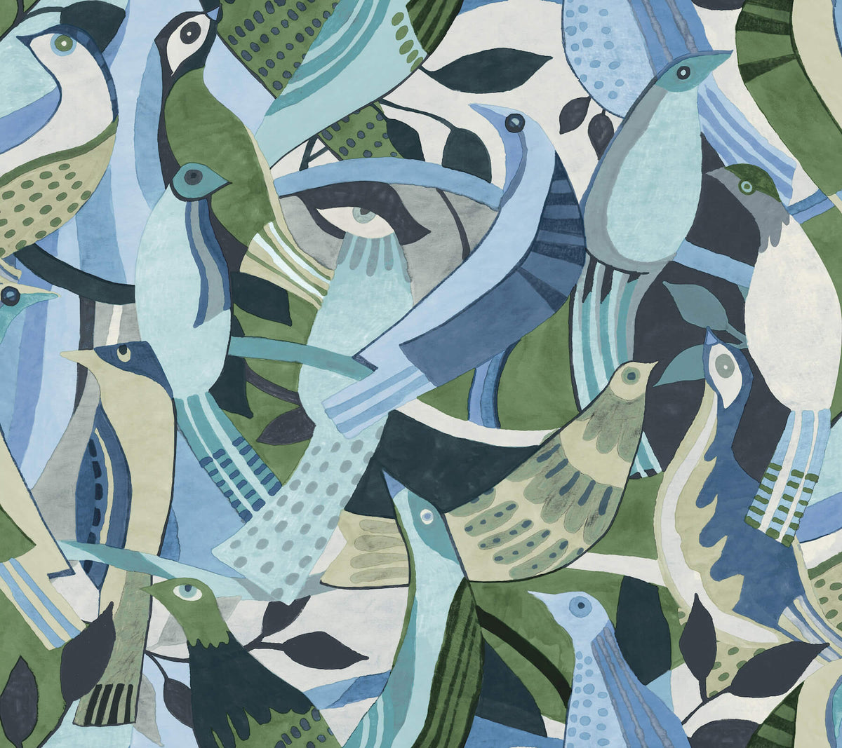 York Garden Muse Fauvist Flock Peel & Stick Wallpaper Sample - Green
